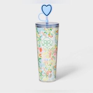 Roller Rabbit x Target 24 Oz Tropical Traveler Tumbler with Heart Straw Stopper